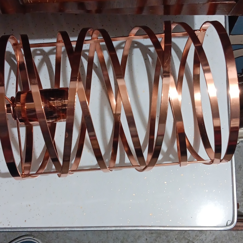 Copper Spiral Cage Pendant Lamp | Modern Metallic Accent - Picture 5 of 9